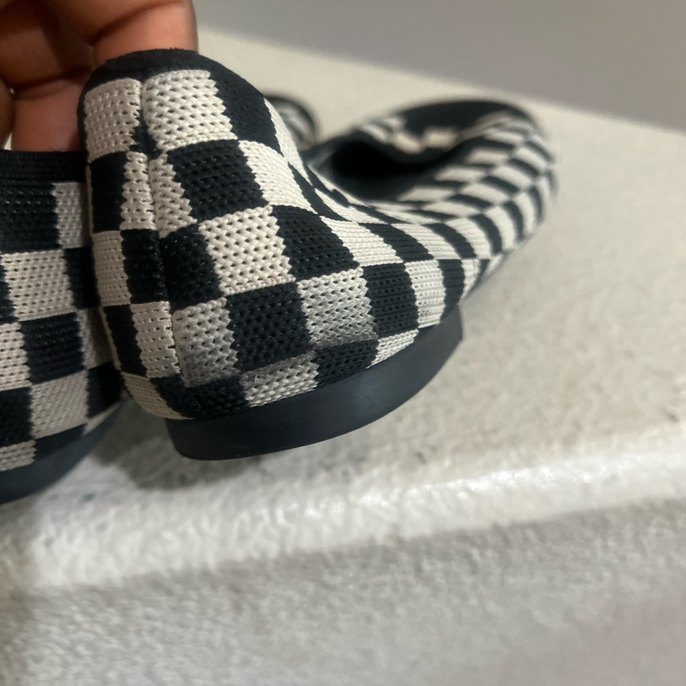 Vivaia Shoes Margot 2.0 Black & White Checker Knit Ballet Flats Chic Preppy 42 - Picture 10 of 11
